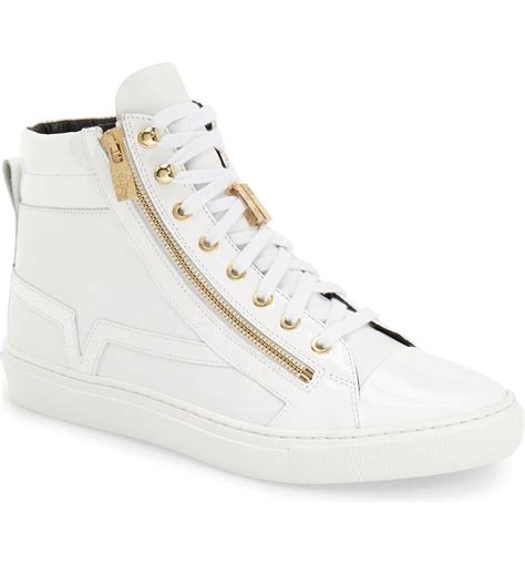 versace sneacker|Versace zipped high top sneakers.